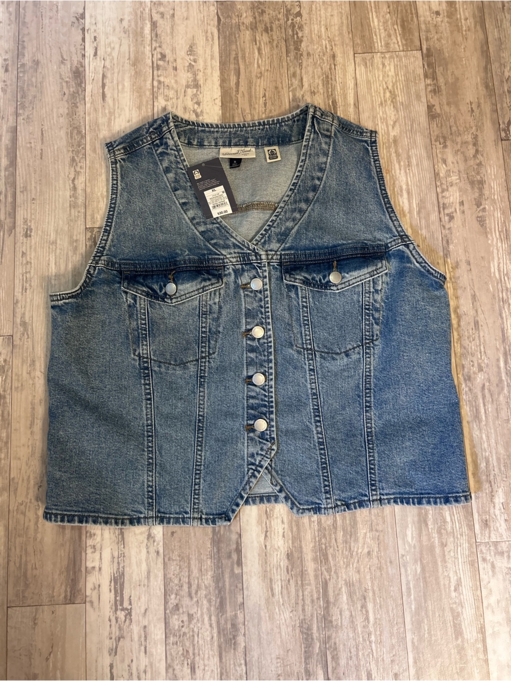 Universal Thread Blue Denim Vest with Front Buttons